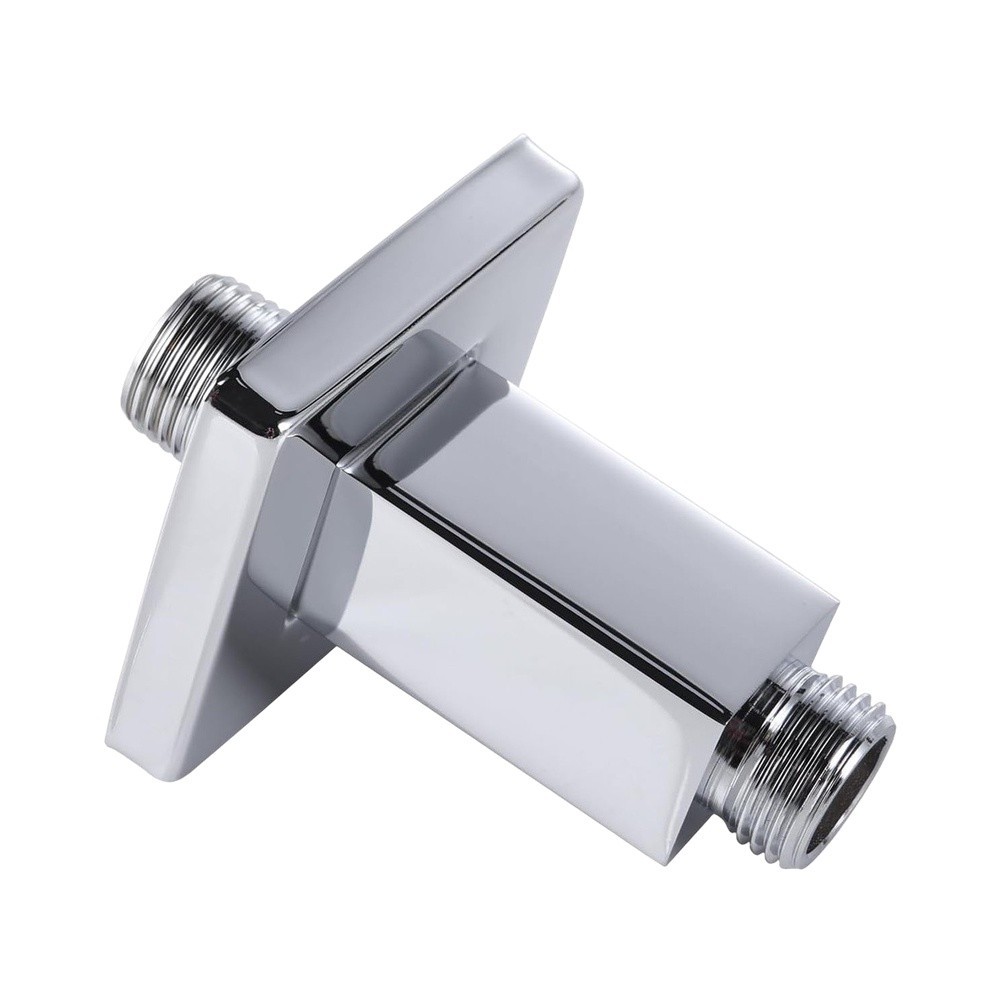 Black Chrome Straight Shower Arm 3 Inch Stainless Steel Ceiling Mount Flange