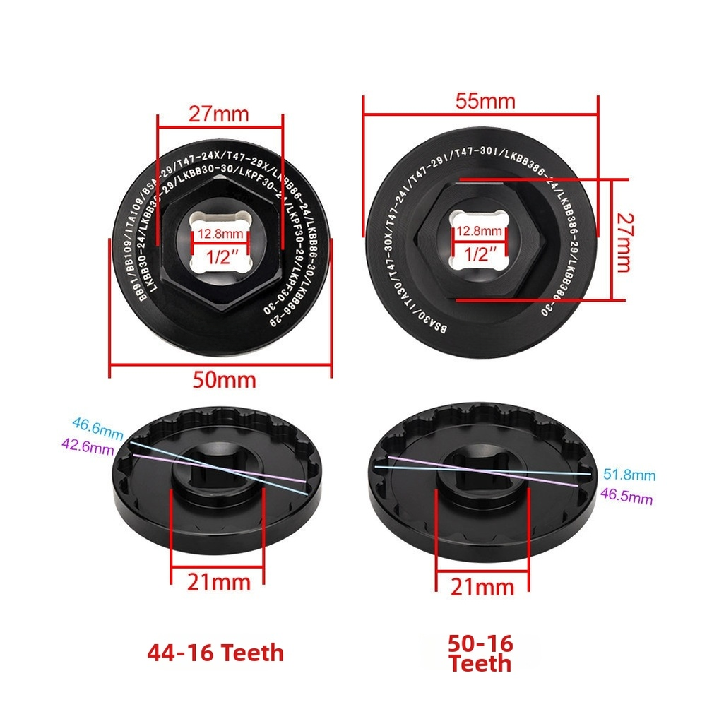 Compatible Bottom Bracket Socket Tool 44/50-16 Teeth for BB86 BB30 BB386 T47