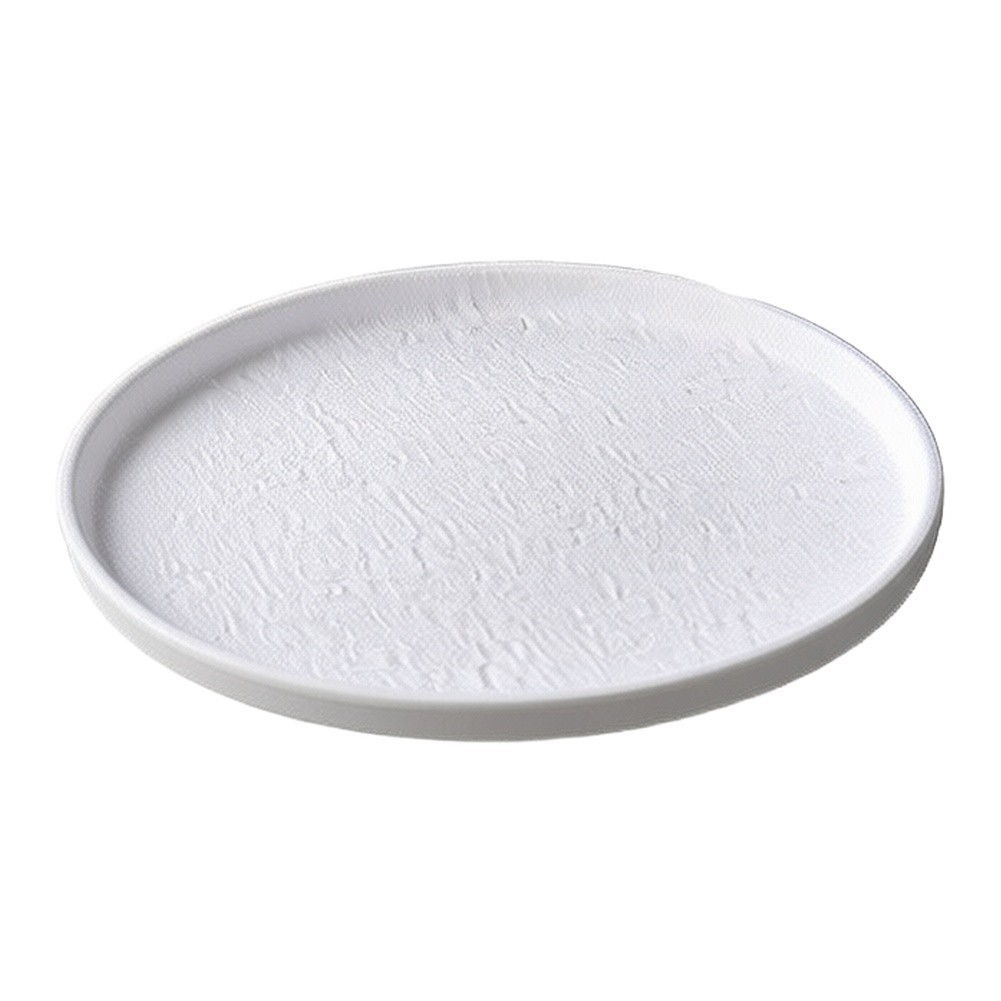 2 pcs White Melamine Round Plates Stone Texture 8 inch and 11 inch Serving Dish - Produktbild 1