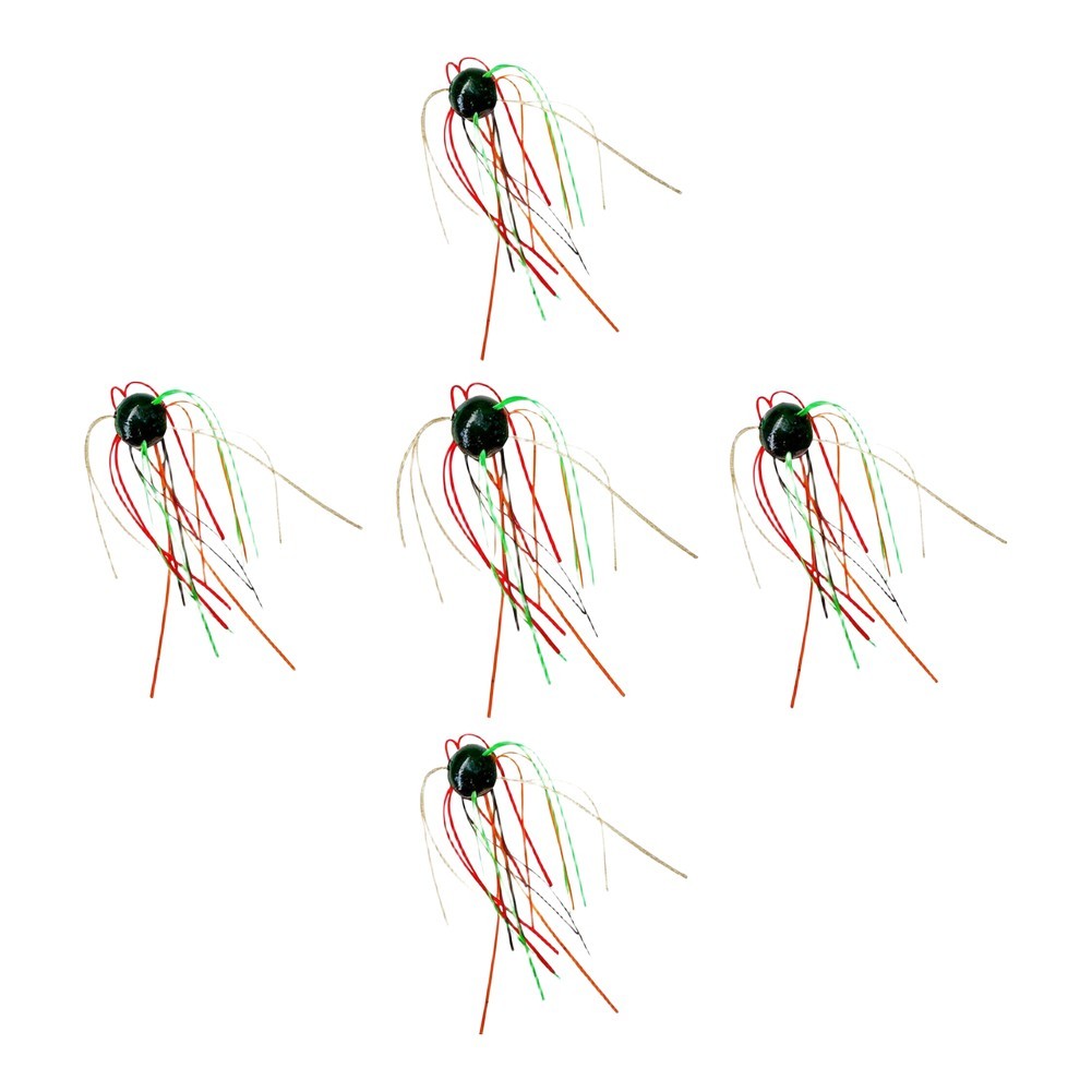 5PCS Soft Silicone PVC Lure with Round Pearl Body and Moving Tentacles for Bass