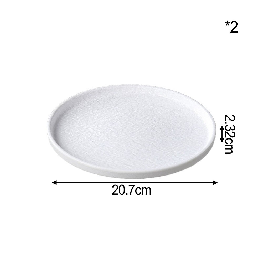2 pcs White Melamine Round Plates Stone Texture 8 inch and 11 inch Serving Dish - Produktbild 8