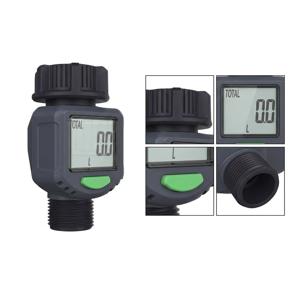 Water Flow Meter with Clear LCD Display and Easy Mode Switching Button