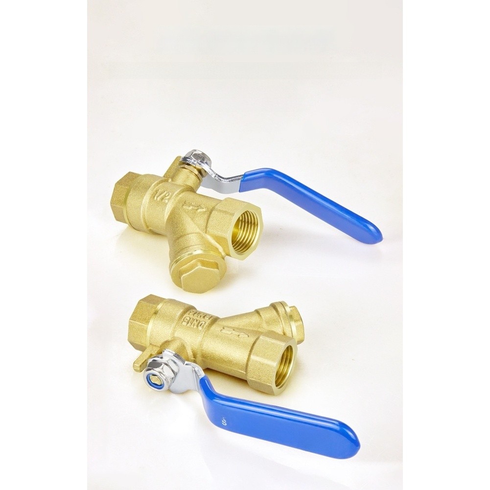 Y Filter Ball Valve Made of Solid Brass for Water Air and Heating Systems