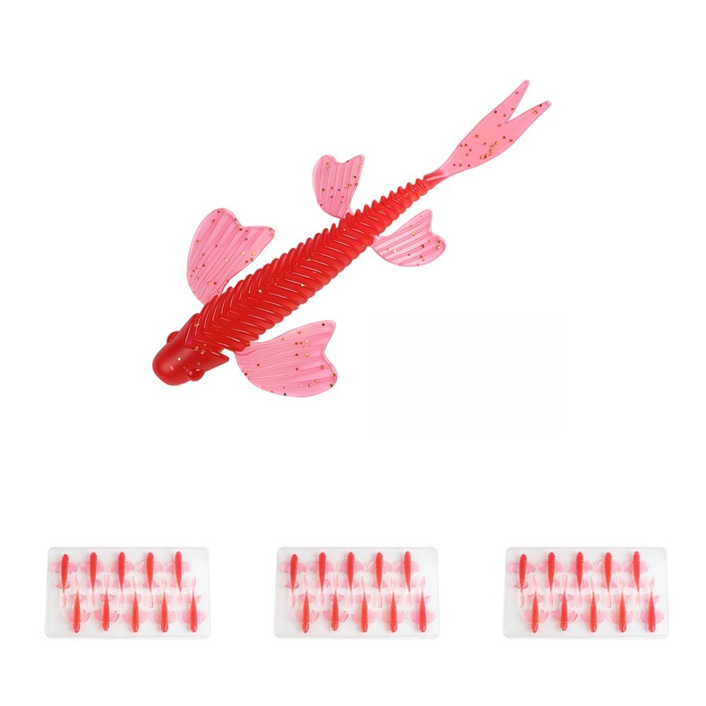 30PCS Soft Plastic Lure for Bass Fishing with 3D Threaded Body and Effect