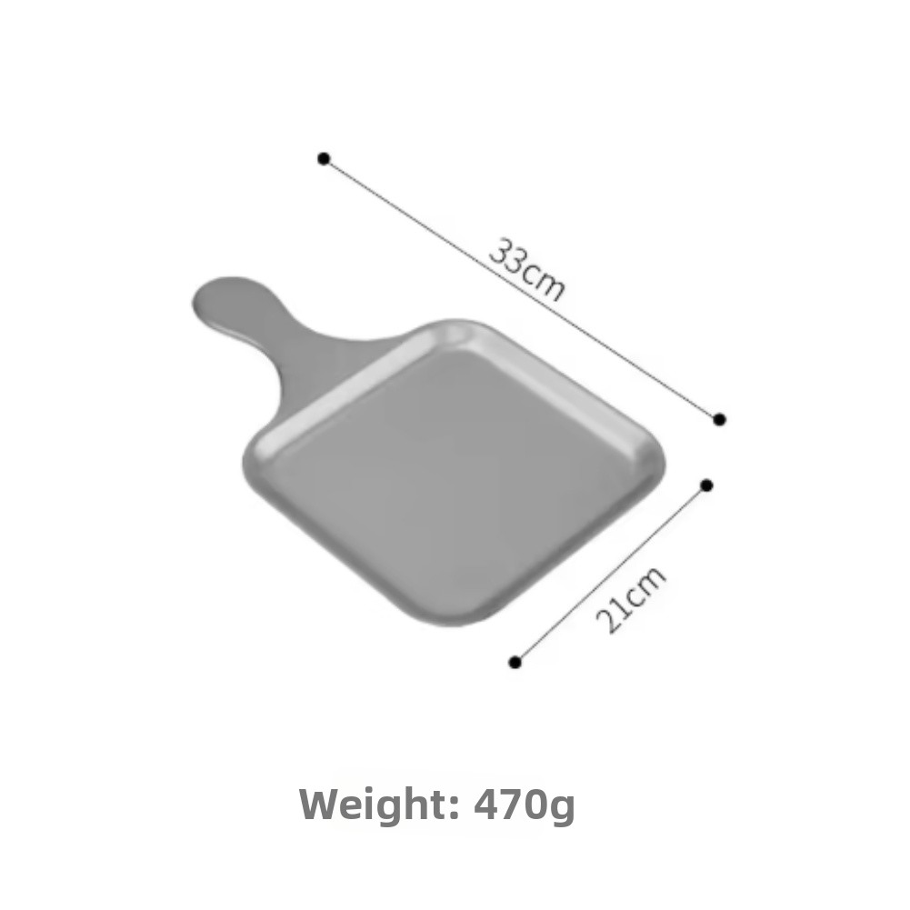 Food Safe Stainless Steel Square Serving Tray with Handle for Home Dining
