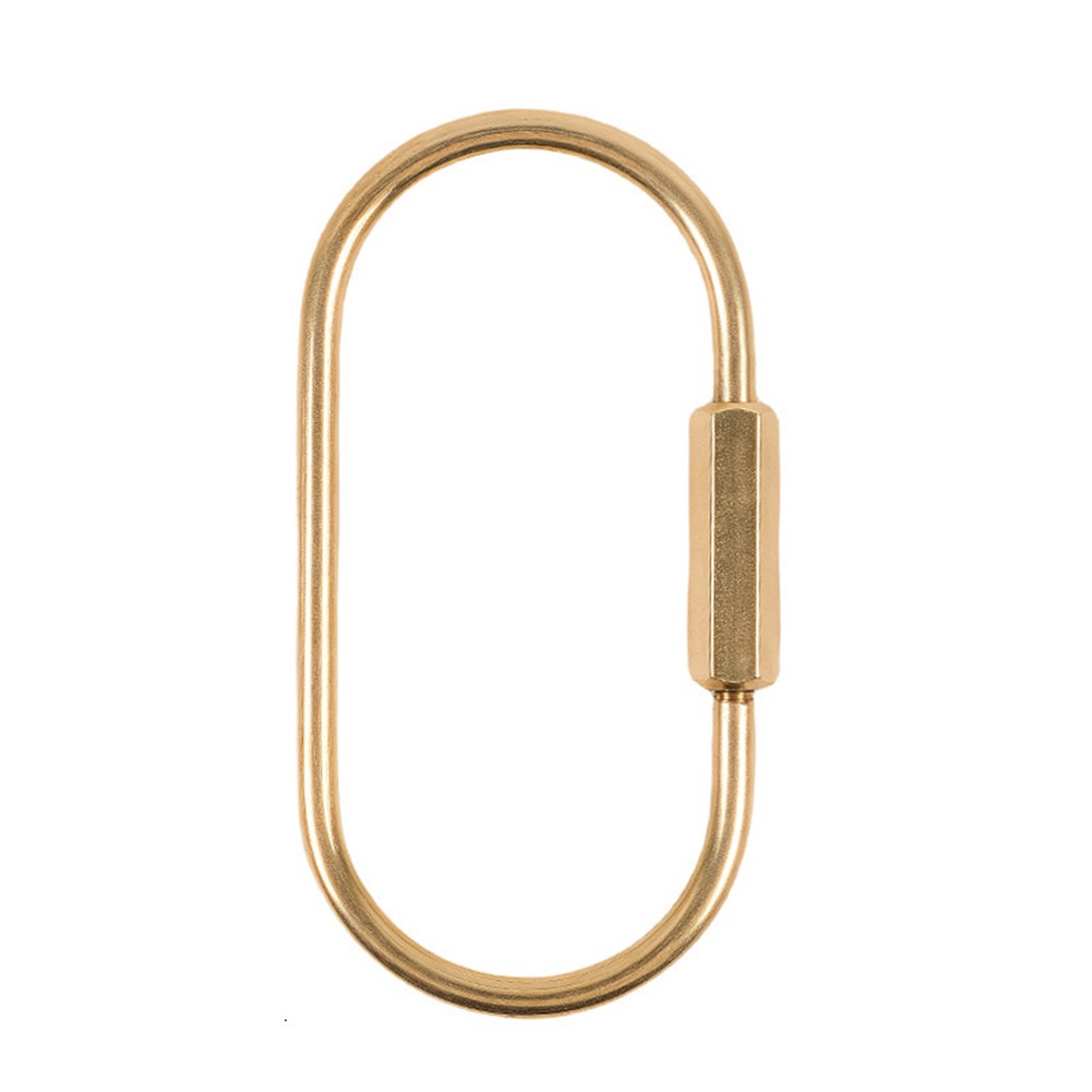 Screw Lock Keychain Brass Oval Keychain Secure Hold Mechanism Fashion Accessory