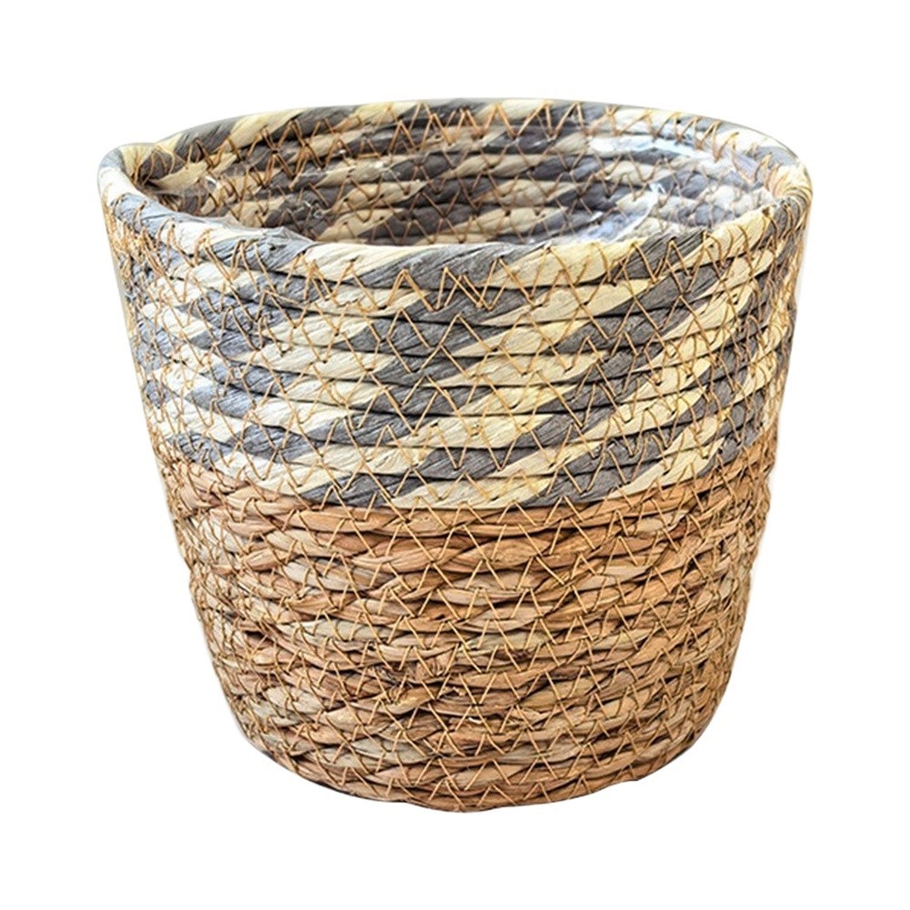 Two Size Woven Plant Basket Set 15x13x11cm 17x15x13cm Space Saving Design