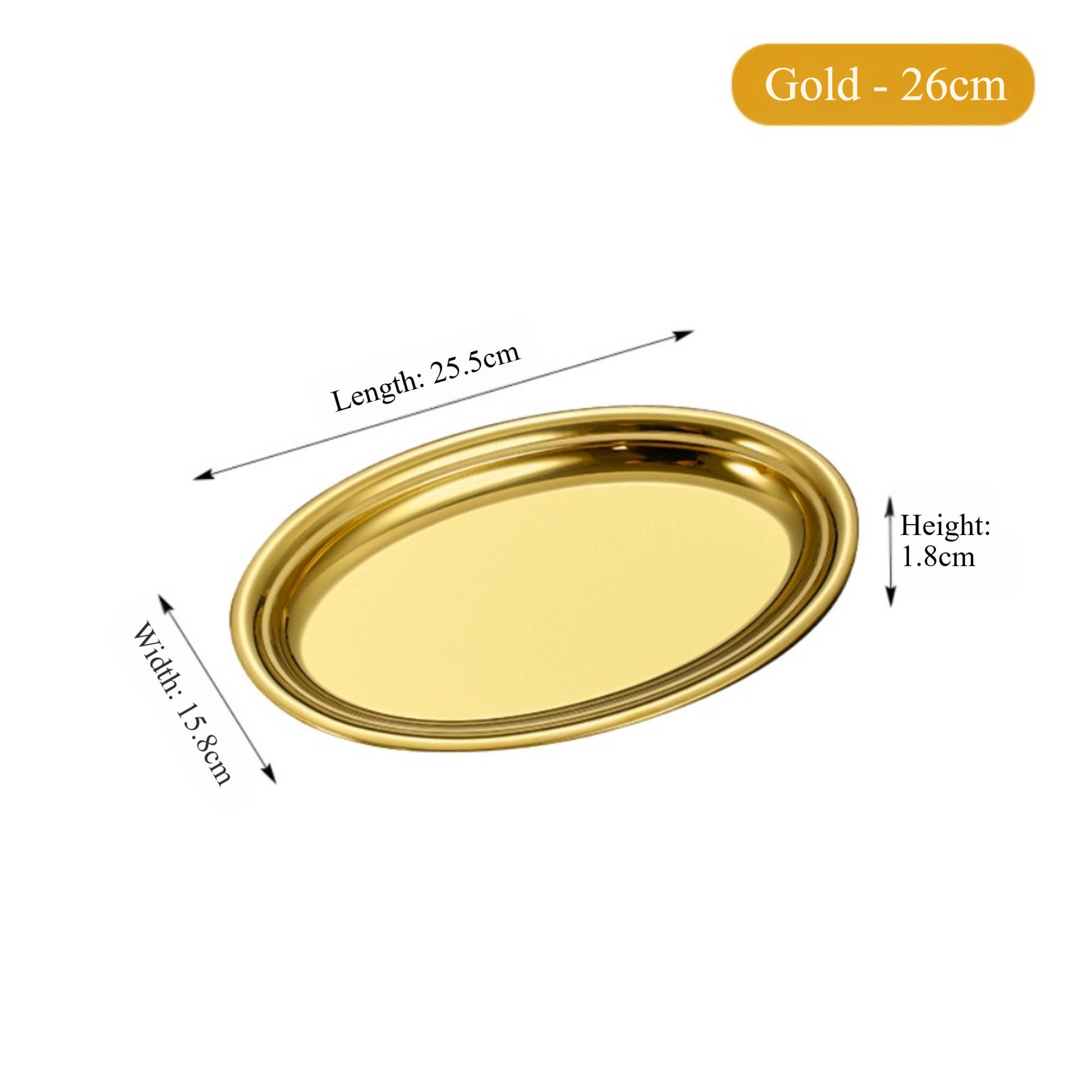 Stainless Steel Oval Serving Plate for Fish Roast Vegetables and Gourmet Dishes