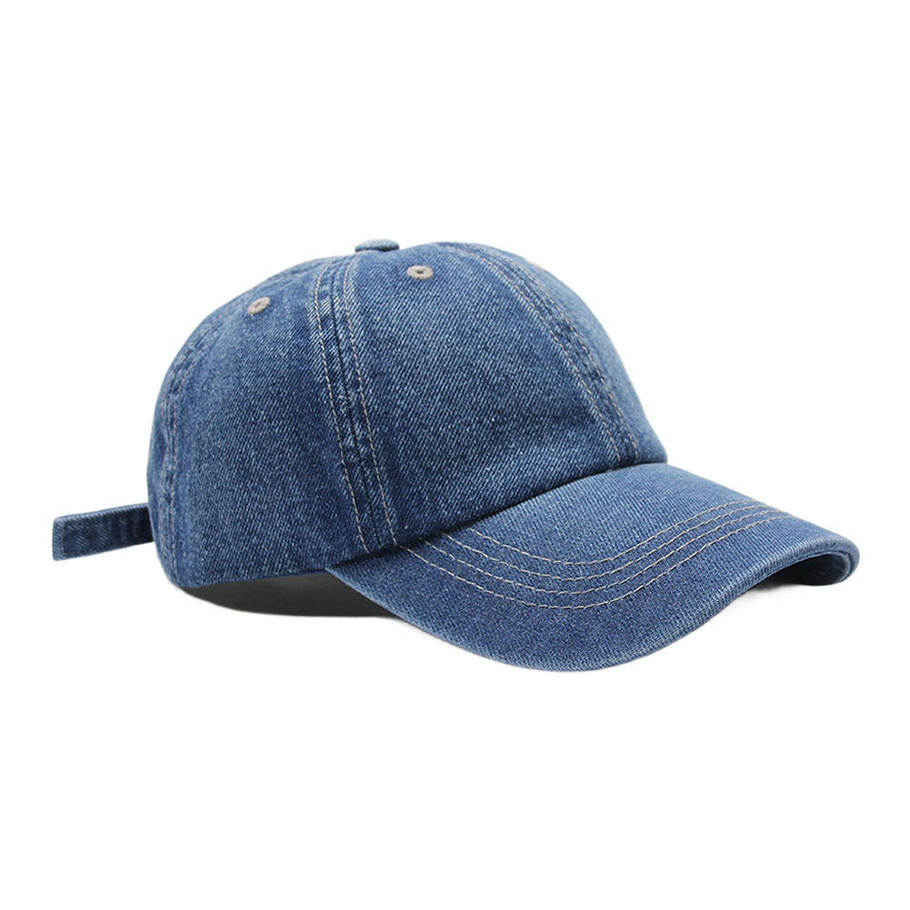 Adjustable Sun Hat Fabric Baseball Cap Light Blue Dark Blue Black 55-58cm