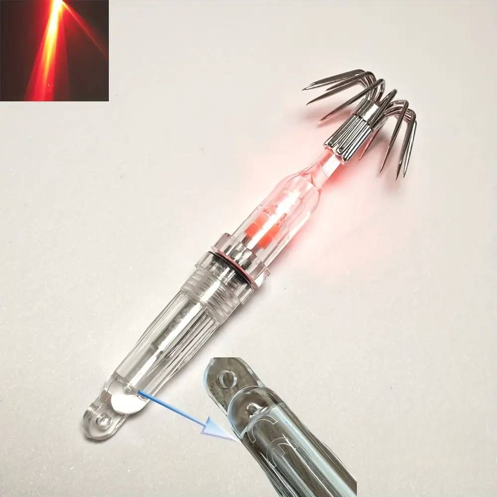 1/2pcs Plastic Squid Lure 7cm Flashing Light for Night For Fishing Hooks