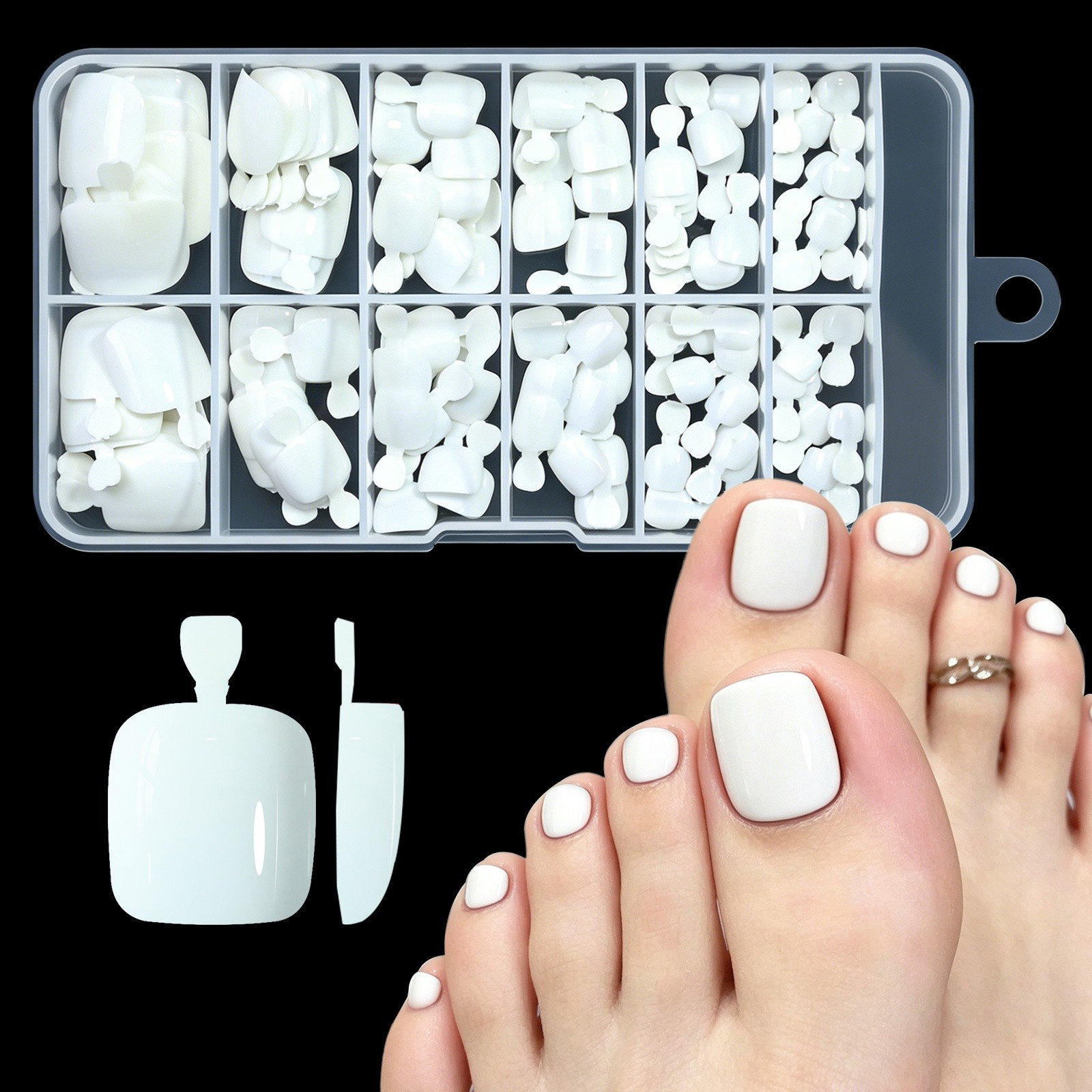 For french Press Fake Toenails 120pcs ABS Plastic Pink White Nude Colors