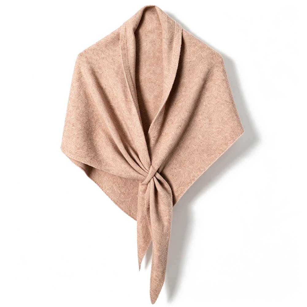 Women's Knitted Triangle Shawl Wool Blend Warm Scarf with Monochrome Aesthetic