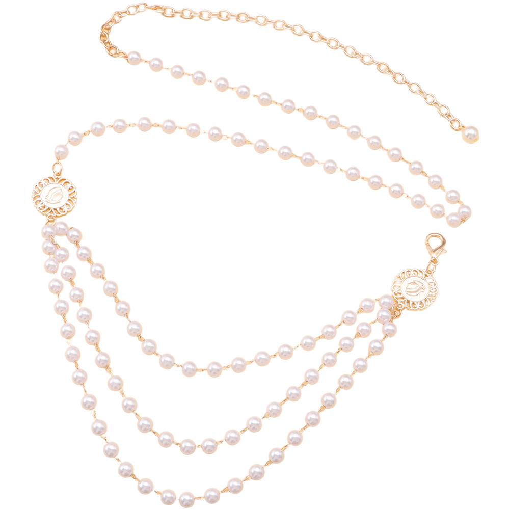 Pearl Waist Chain Gold Body Chain Elegant Pearl Design Durable Metal Material