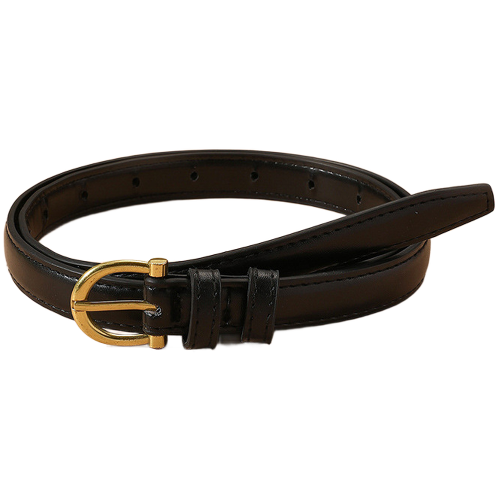 Black or Brown Women&rsquo;s Thin PU Belt 105cm Length 1.8cm Width Pin Buckle
