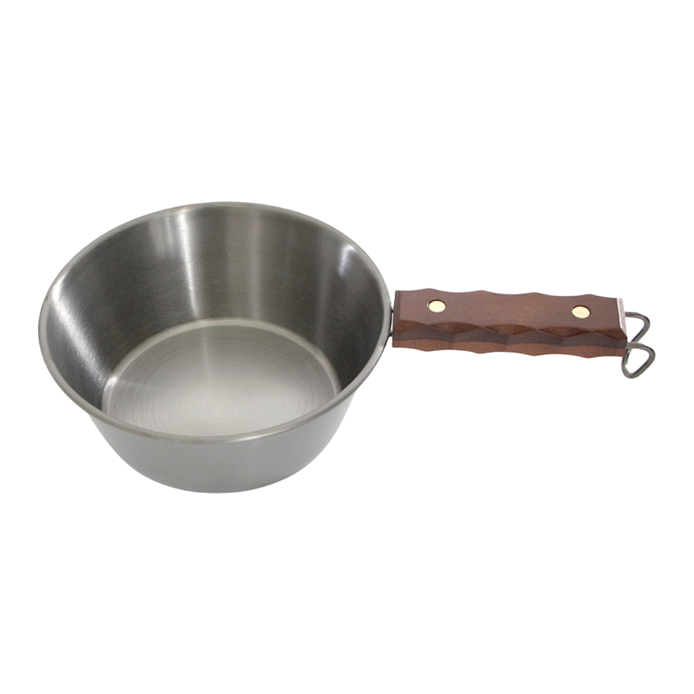 Large 2000ml Stainless Steel Snow Cup with Wood Handle for Camp Cooking