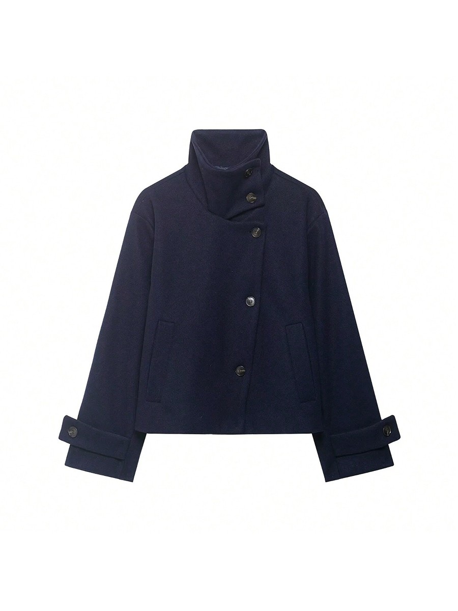 Polyester Stand Collar Short Coat for Women Spring Summer Autumn Winter