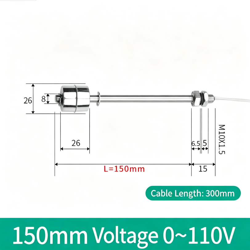 Stainless Steel Float Switch for Residential Well Pumps and Storage Tanks