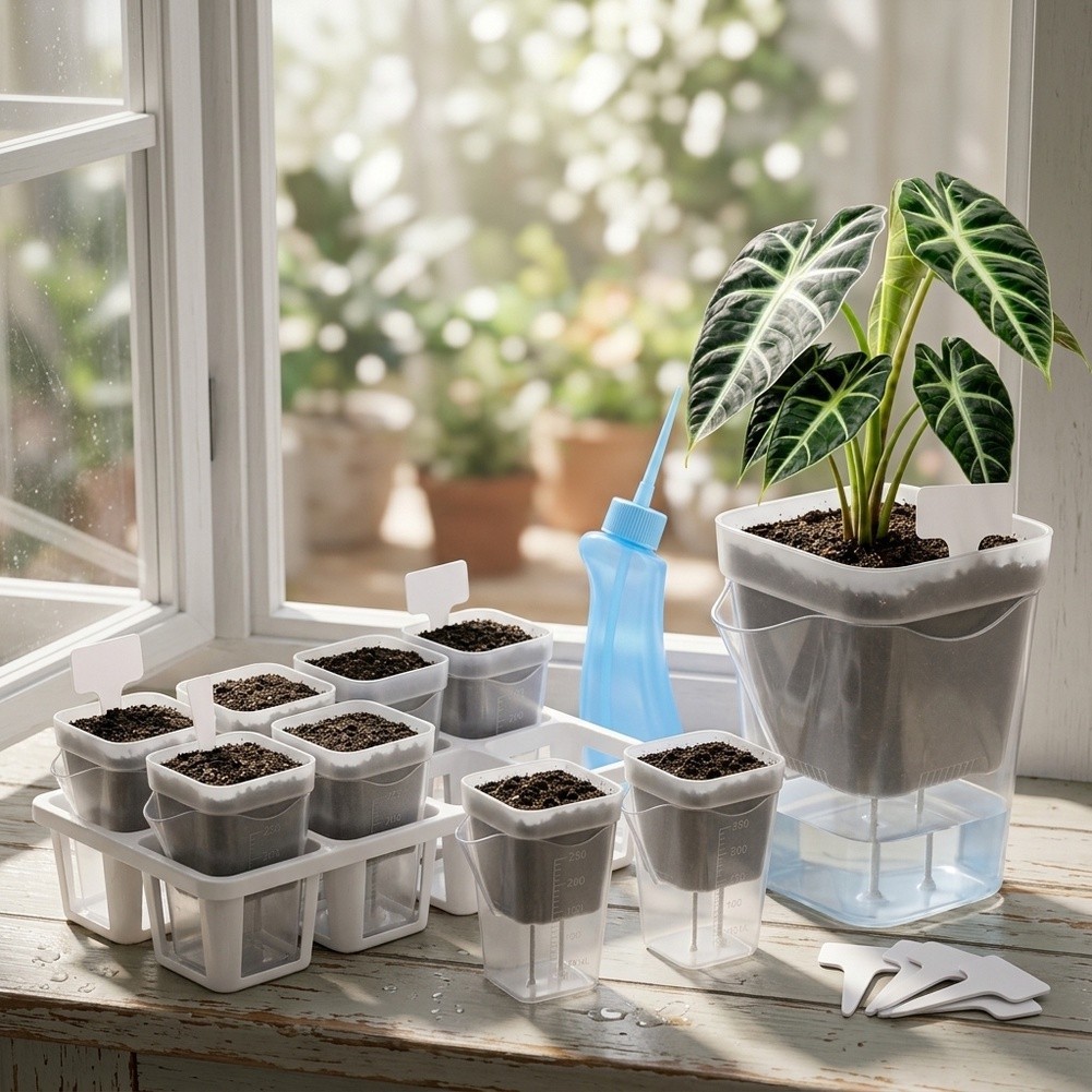 2,5 Zoll klare selbstbewässernde Töpfe 10er Pack für Fensterbank für Zimmerp - Produktbild 1