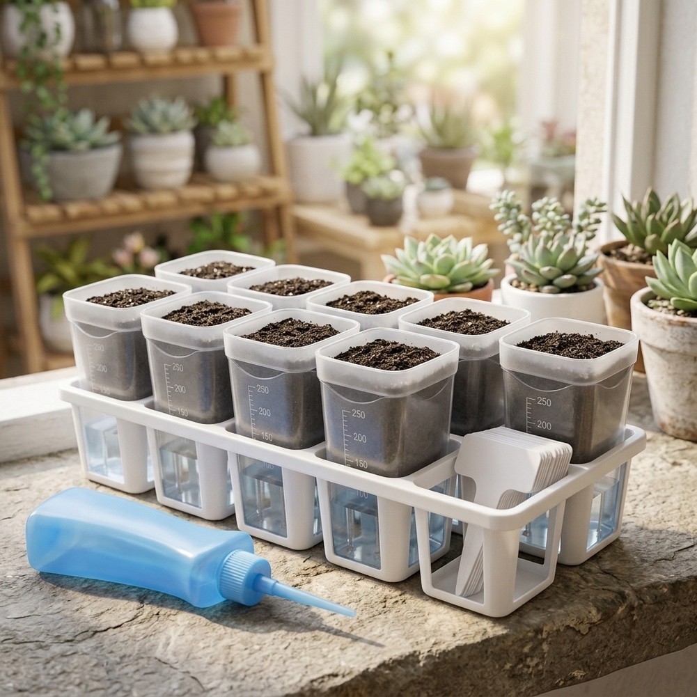 2,5 Zoll klare selbstbewässernde Töpfe 10er Pack für Fensterbank für Zimmerp - Produktbild 3