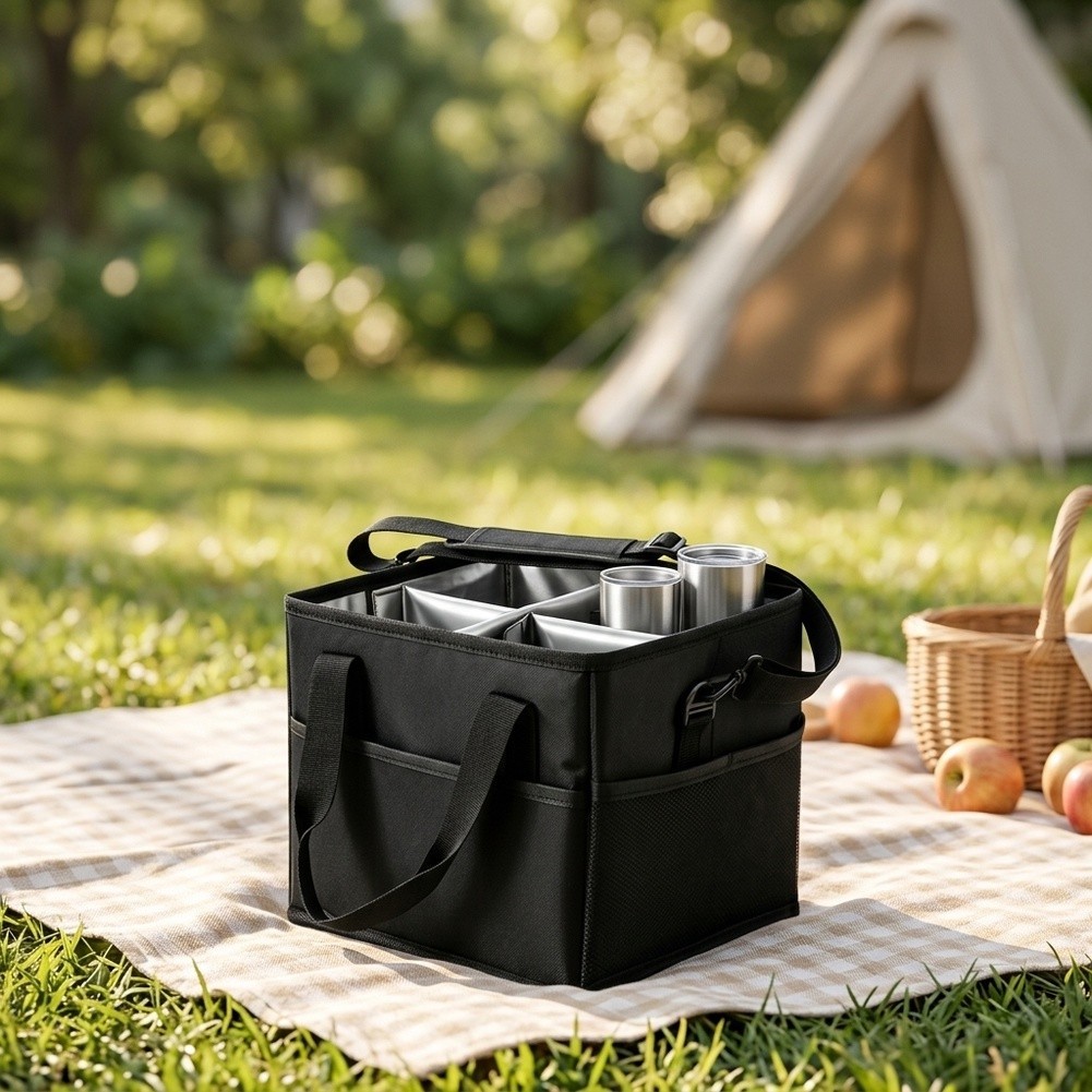 Thermal Beverage Bag for Camping 4 Compartments Adjustable Strap 25 22 ...