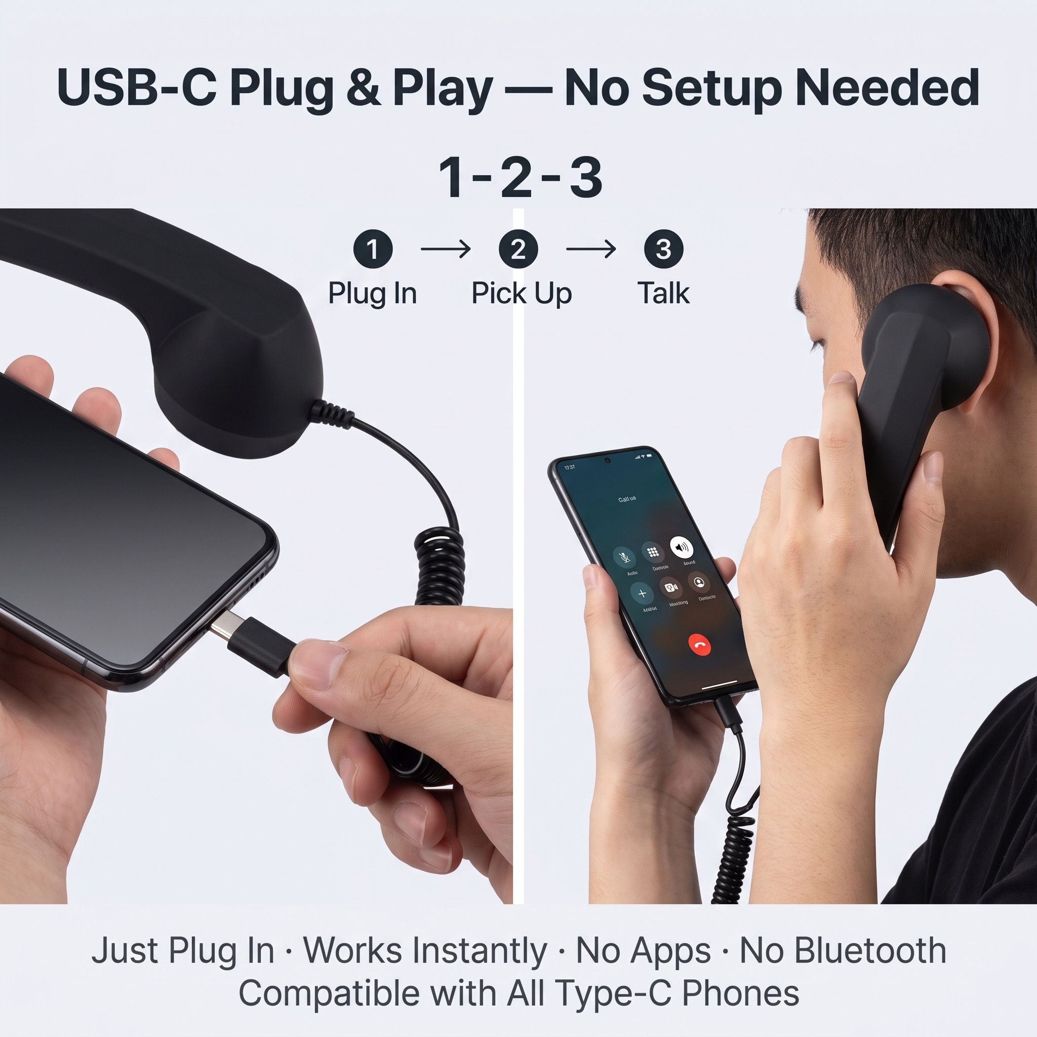 For For Retro Handset for iPhone 23cm ABS Body Multiple Colors
