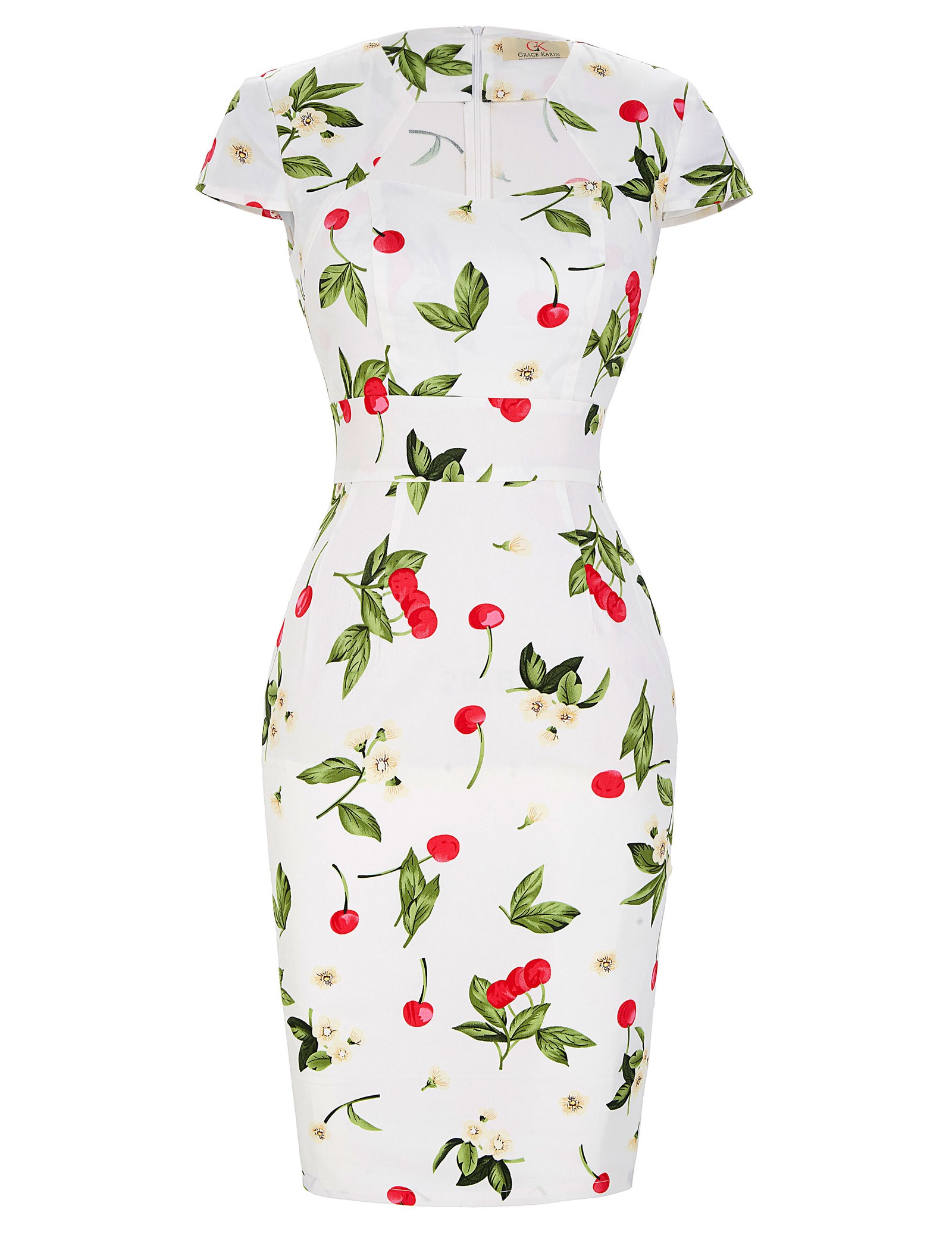 GK Elegant Cap Sleeve Retro Vintage Cotton Bodycon Dress (27 Patterns) - Picture 13 of 30