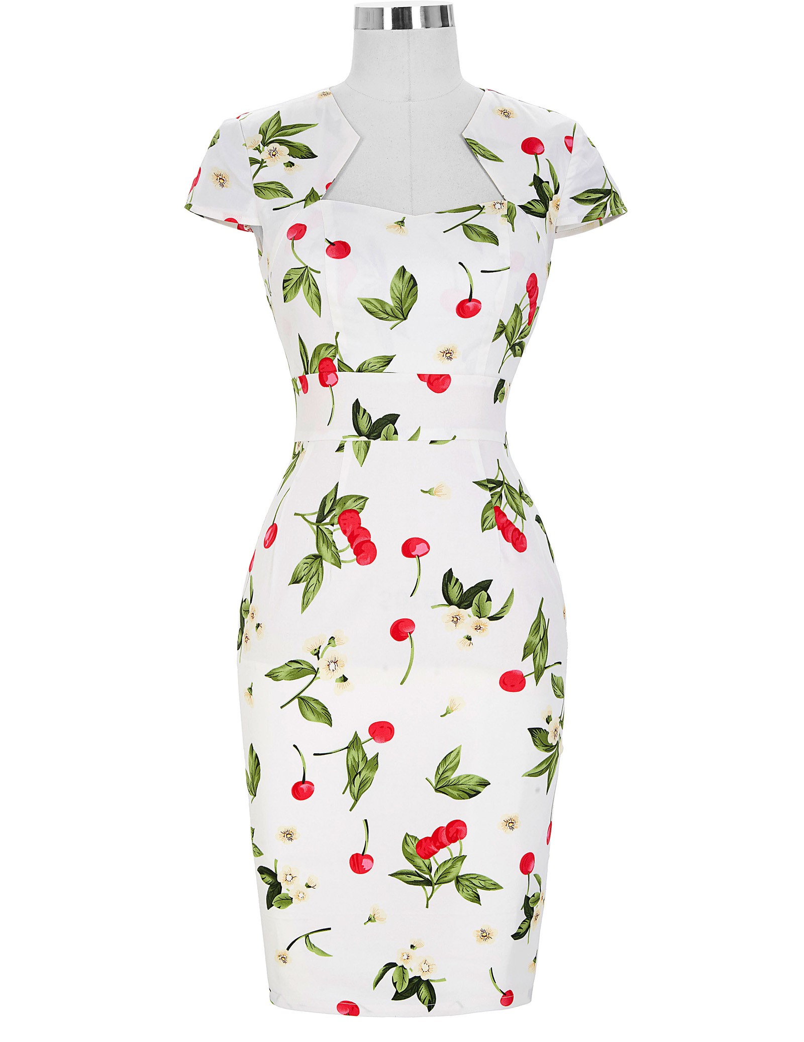 GK Elegant Cap Sleeve Retro Vintage Cotton Bodycon Dress (27 Patterns) - Picture 14 of 30