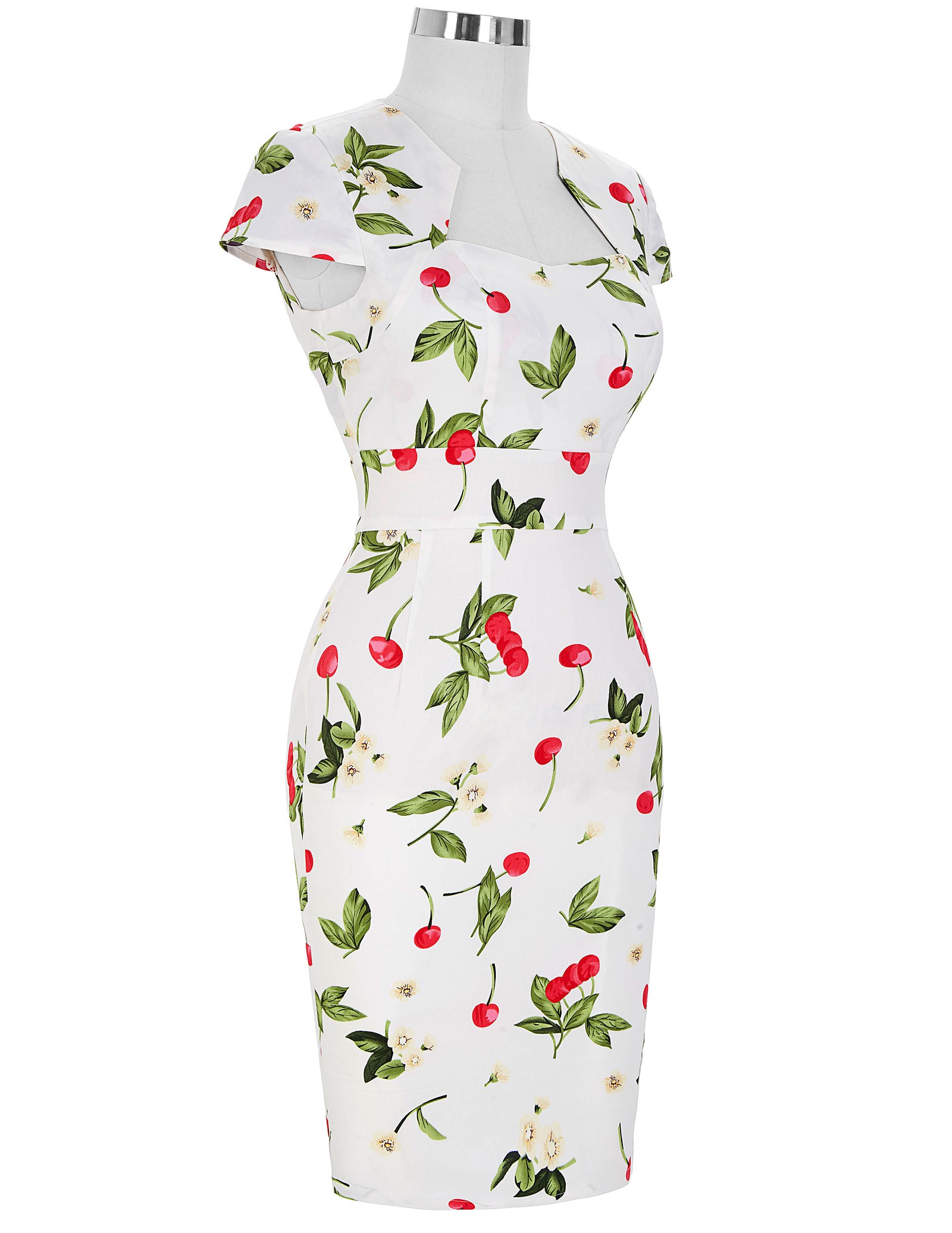 GK Elegant Cap Sleeve Retro Vintage Cotton Bodycon Dress (27 Patterns) - Picture 15 of 30