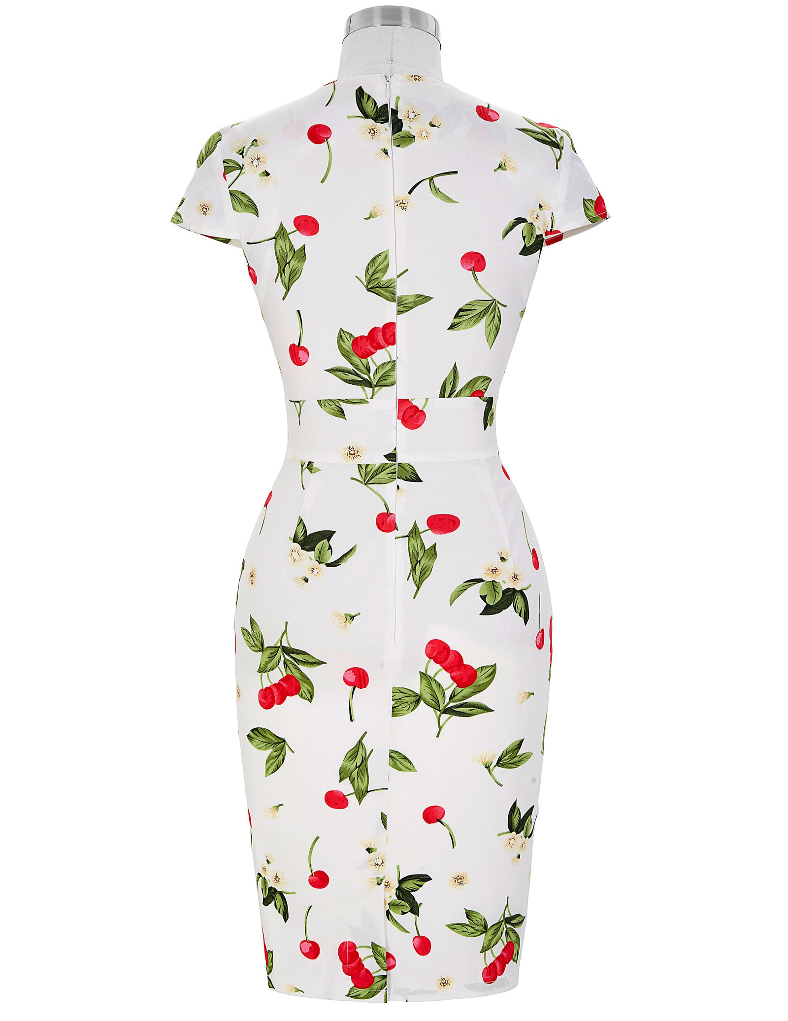 GK Elegant Cap Sleeve Retro Vintage Cotton Bodycon Dress (27 Patterns) - Picture 17 of 30