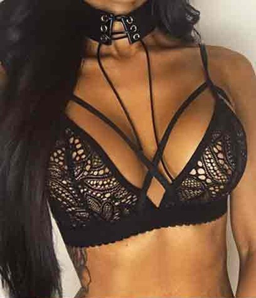 Lace lingerie Soft Solid Color Wine Red Wireless Women 1x Army Green Black - Picture 18 of 18
