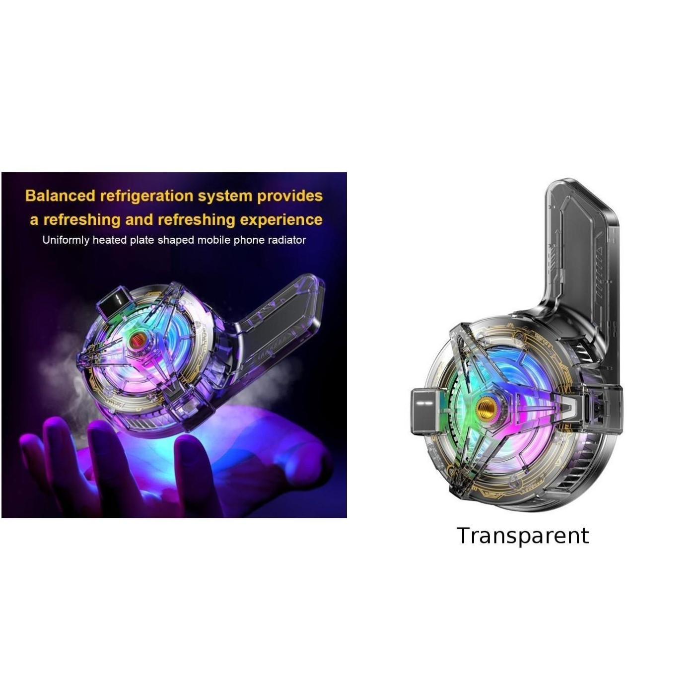 Magnetischer Handykühler mit RGB Lüfter für effizientes Gaming und Streaming - Zdjęcie 11 z 13