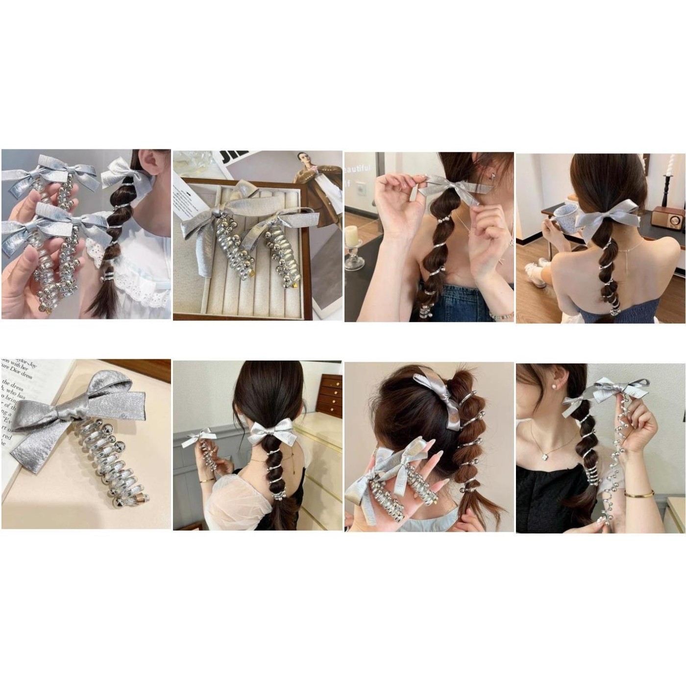 Elegantes Haarreif mit Fliege für geflochtenes Haarseil Accessoires in bunt - Bild 11 von 14