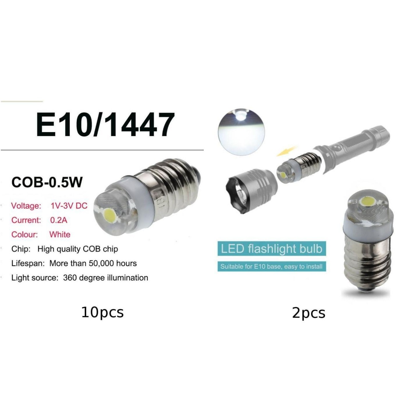 Flashlight Lamp Bulb LED Bulb Mini Lamps Small Industrial Bulbs Super Bright - Picture 12 of 15