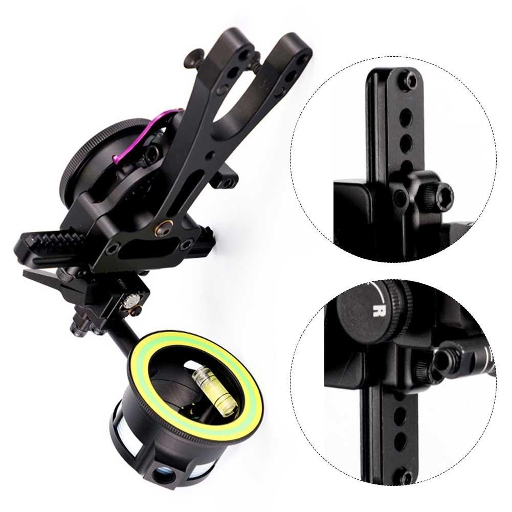 Adjustable Bow Sight Rehomy Compound Bow Sight - 2-Aim Point Single Pin With Bubble Levels Bow Sights For Compound Bows