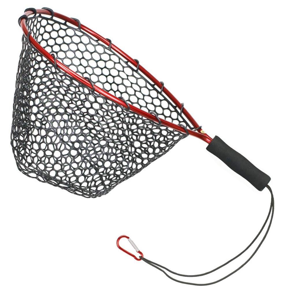 Portable Fishing Dip Net Telescopic and Foldable with Silicone Netting