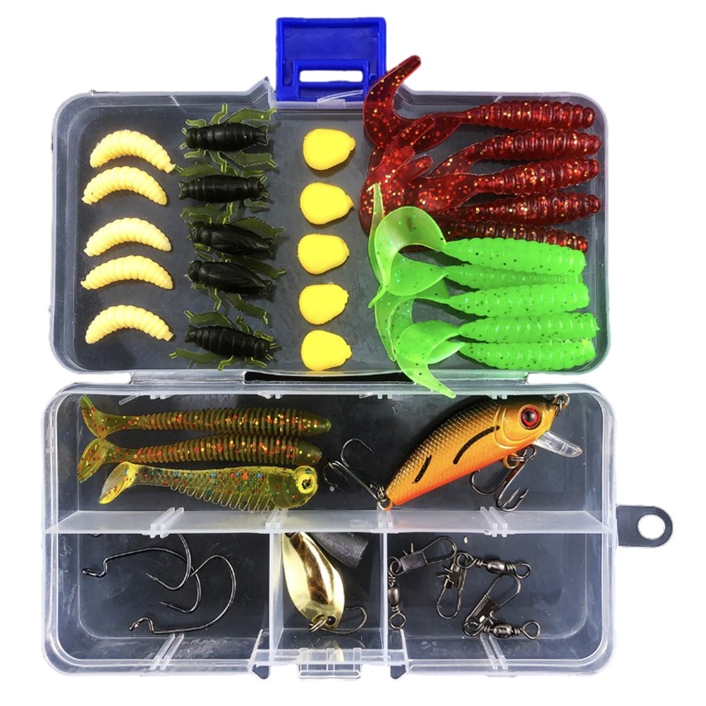 385478tlg Angelköder Set Softbait Kunst Wobbler Köder Tackle Box - Bild 13 von 20
