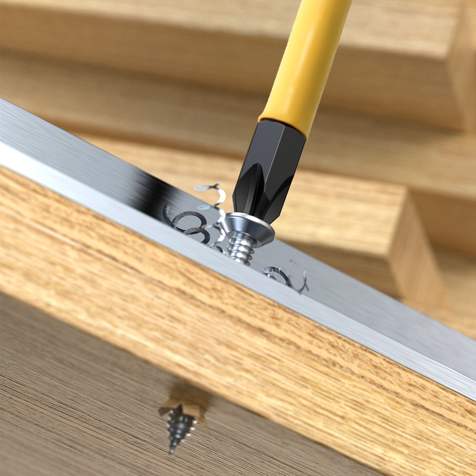 Jeu de tournevis électriques noir/jaune embouts hexagonaux traités thermiqueme - Picture 32 of 51