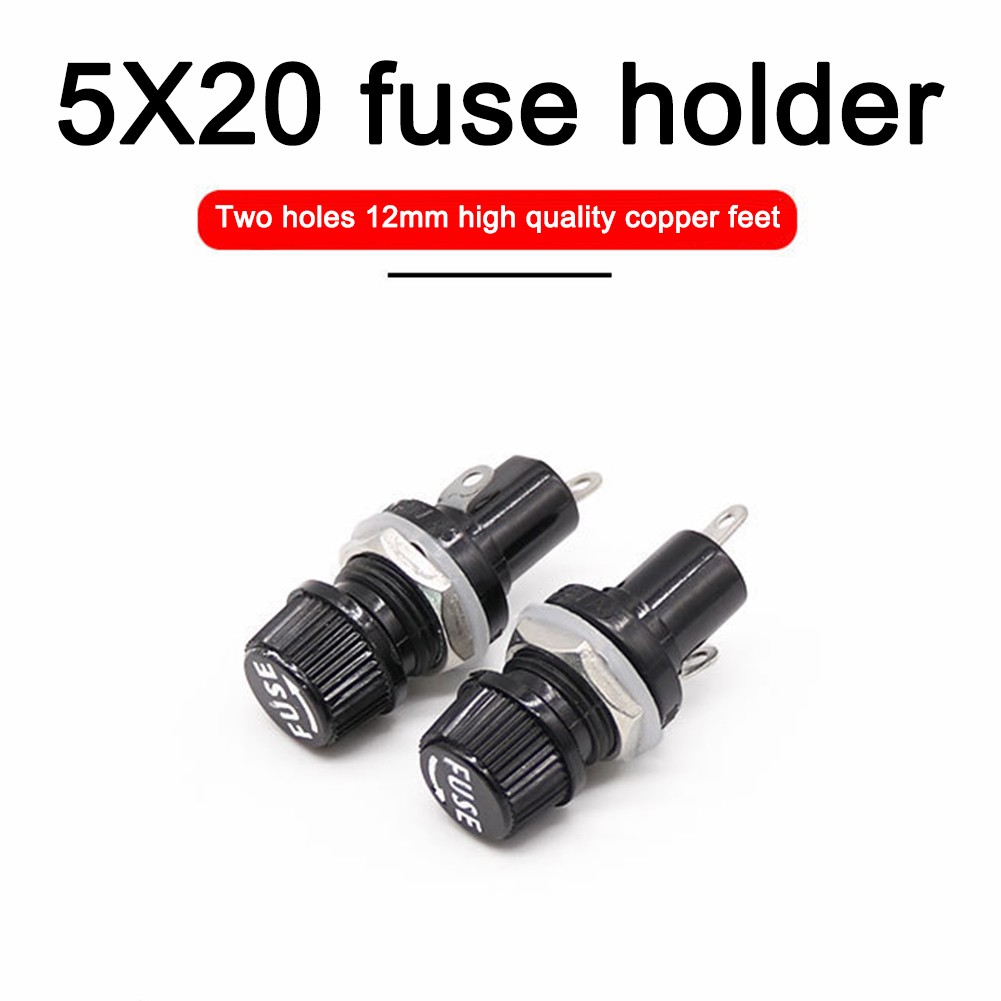 10PCS Black Fuse Holder with Screw Cap for 5x20mm Glass Fuses Pack of 10 - Produktbild 3