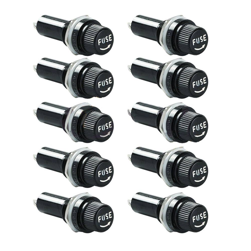 10PCS Black Fuse Holder with Screw Cap for 5x20mm Glass Fuses Pack of 10 - Produktbild 8