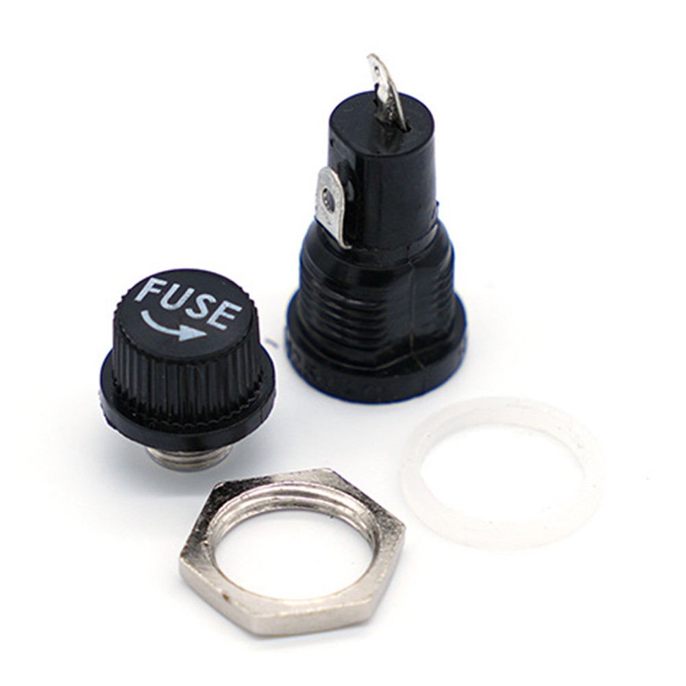 10PCS Black Fuse Holder with Screw Cap for 5x20mm Glass Fuses Pack of 10 - Produktbild 5