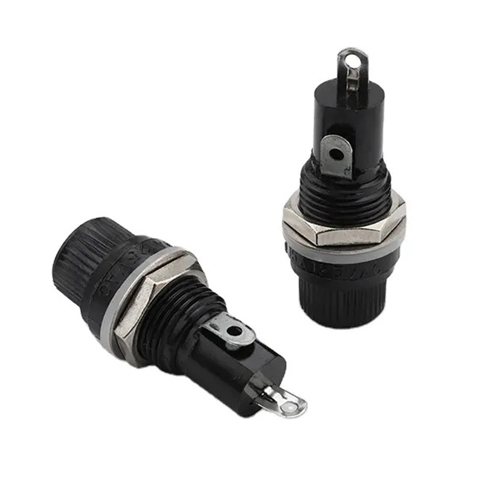 10PCS Black Fuse Holder with Screw Cap for 5x20mm Glass Fuses Pack of 10 - Produktbild 1