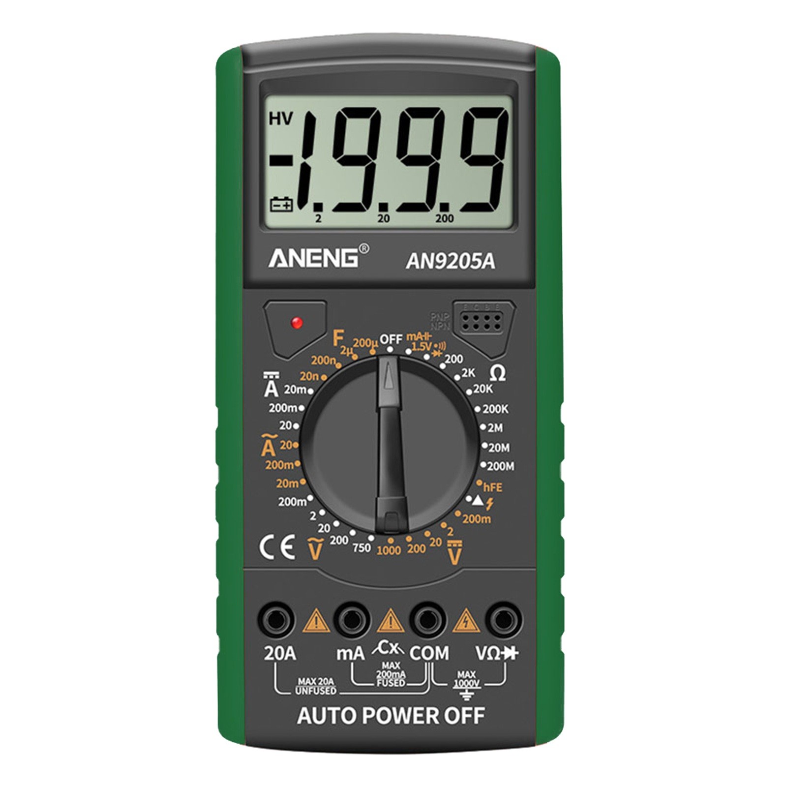 AN9205A Digital Multimeter with Retractable Back Bracket Voltage