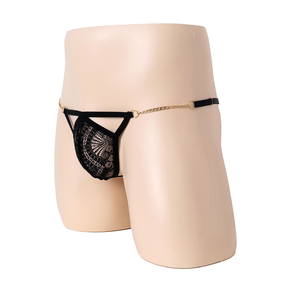 Men's Sexy G String Thongs with Lace Detailing and Sissy Panties Lingerie - Picture 12 of 19