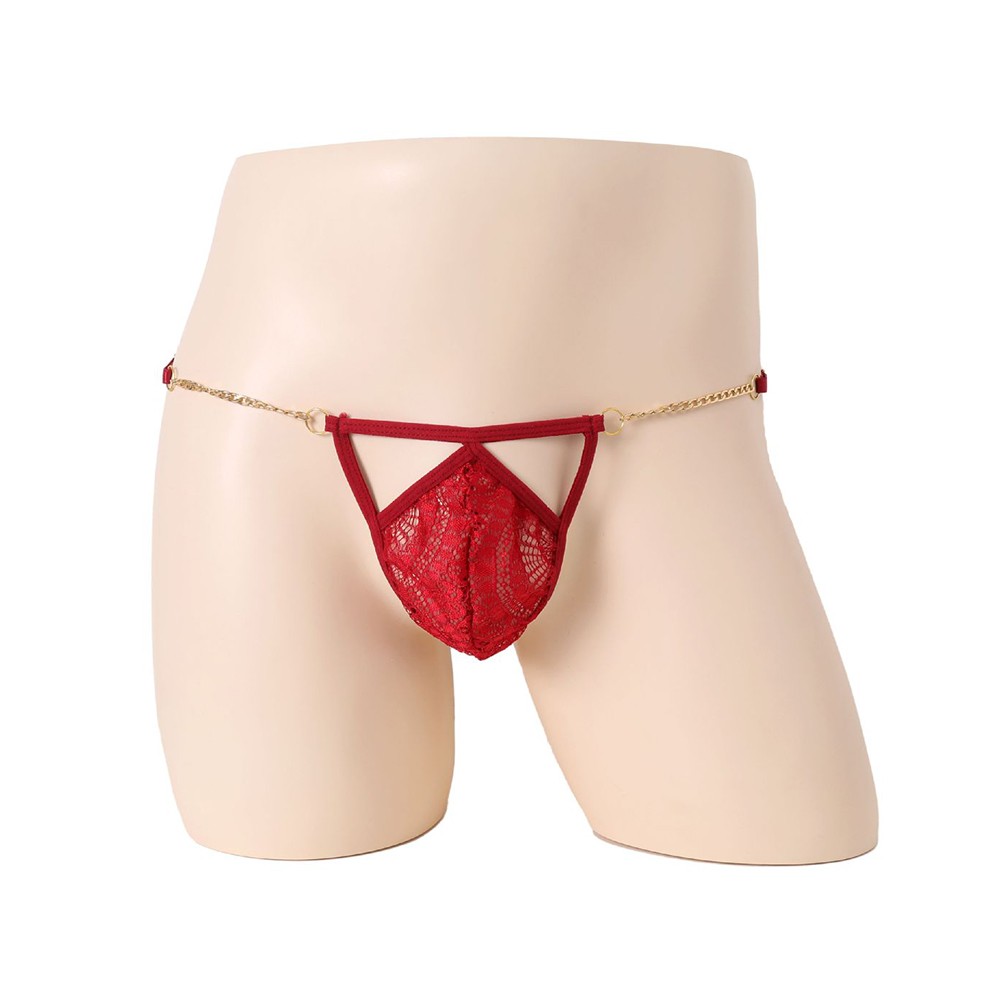 Men's Sexy G String Thongs with Lace Detailing and Sissy Panties Lingerie - Picture 18 of 19