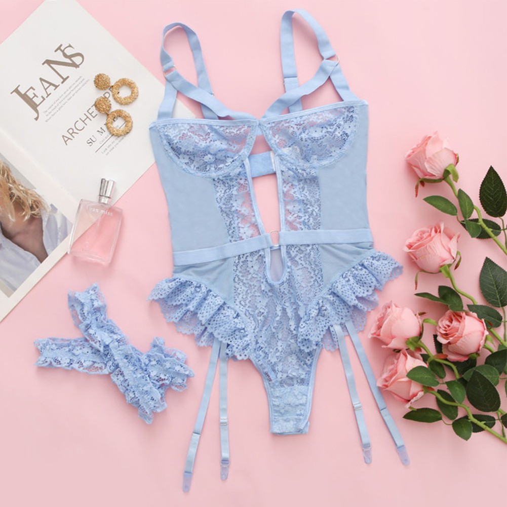 Frauen Bodysuit Unterwäsche Nacht Valentinstag All Season Durchsichtig - Bild 18 von 33
