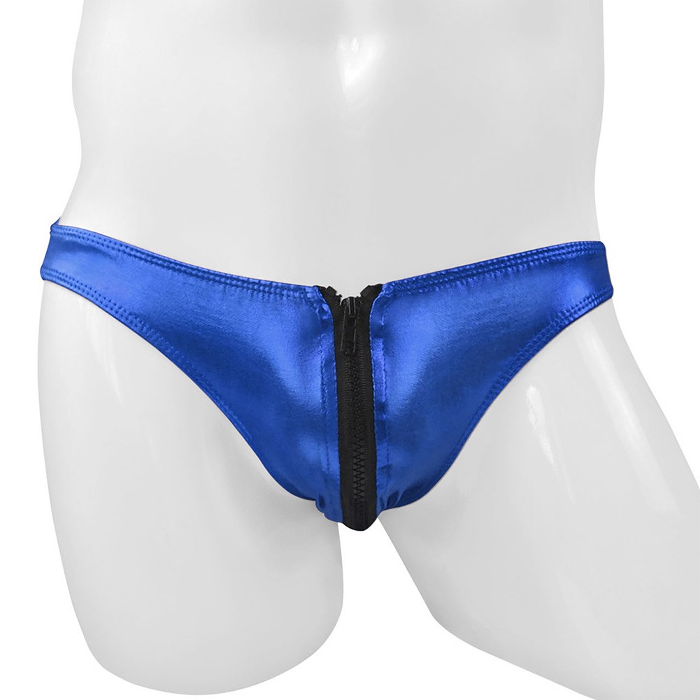 Slip confortable en cuir 2024 taille basse pour homme couleurs rouge/violet/vert/bleu