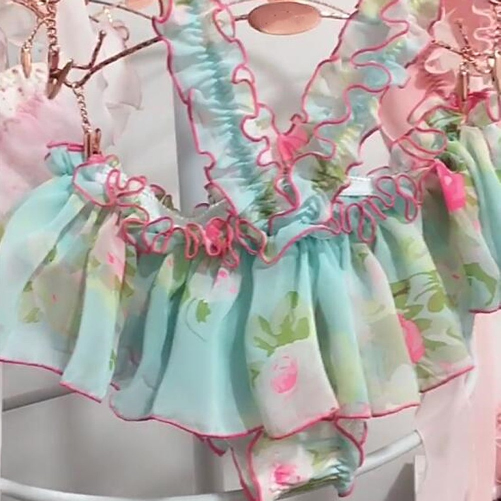 Blumen Herren Chiffon Rüschen Rock Dessous für Crossdressing Nachtwäsche - Bild 6 von 7