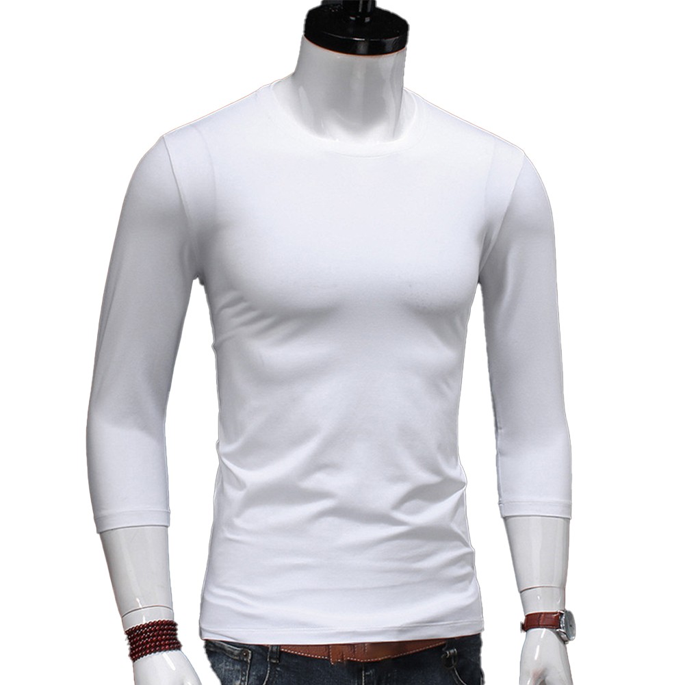 Classic Crew Neck Muscle Tee for Men's Slim Fit Casual Activewear Tops