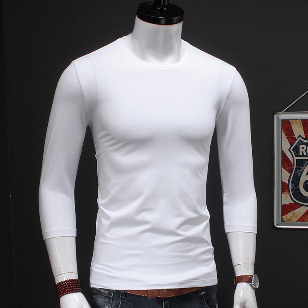 Classic Crew Neck Muscle Tee for Men's Slim Fit Casual Activewear Tops