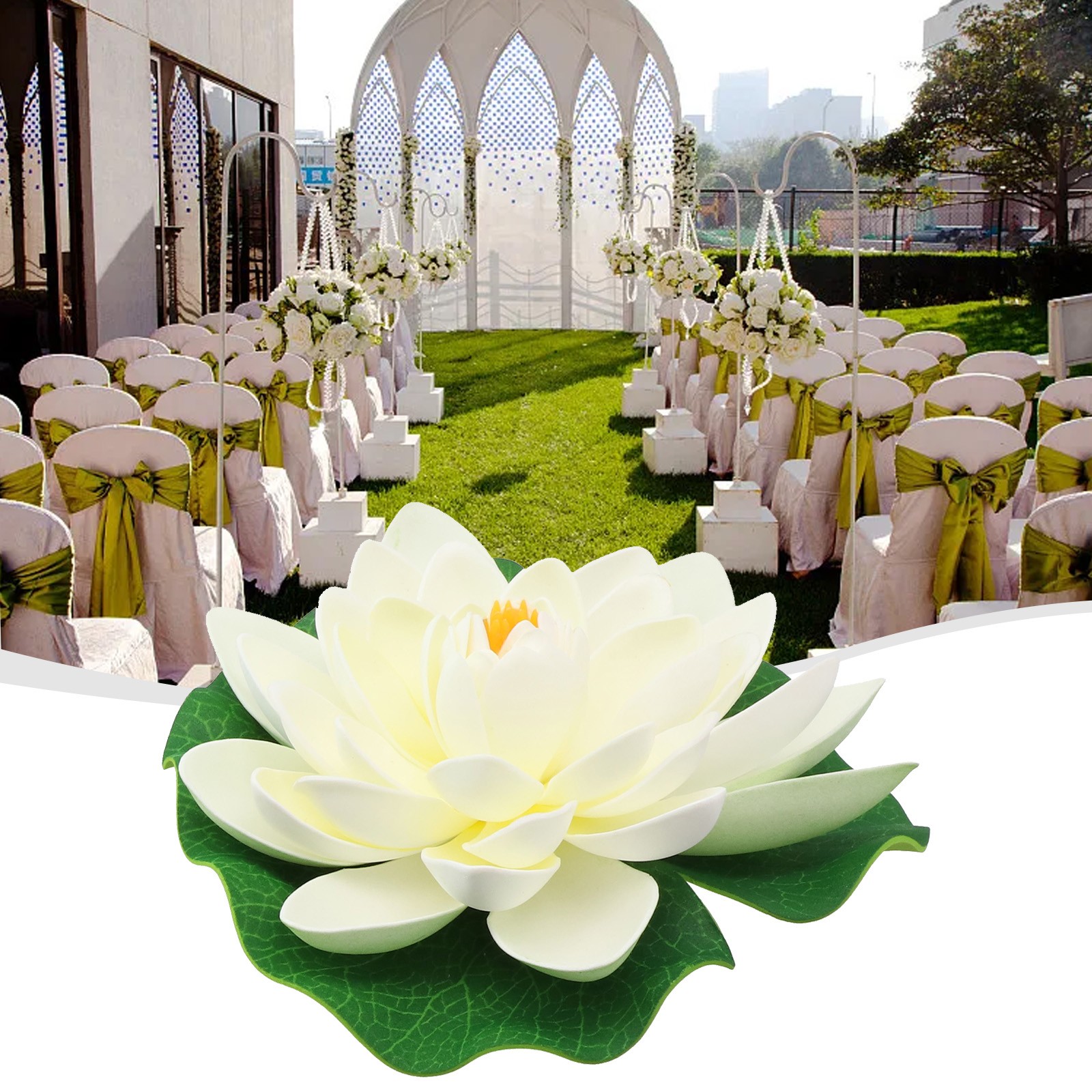 Künstliche Seerose Kunststoff Künstliche Pflanze Lotusblüte Mehrfarbig